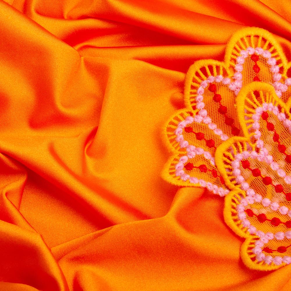 Ткань трикотаж Бифлекс 200 гр/м2 эластичная для купальников и спортивной одежды Оранжевый - фото 3 Ткань трикотаж Бифлекс 200 гр/м2 эластичная для купальников и спортивной одежды Оранжевый - фото 3
