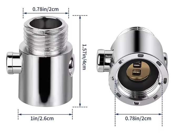 Переключатель-клапан запорный ABS для душевой лейки крана для регулировки подачи воды Silver (b0bc151a) - фото 2 Переключатель-клапан запорный ABS для душевой лейки крана для регулировки подачи воды Silver (b0bc151a) - фото 2