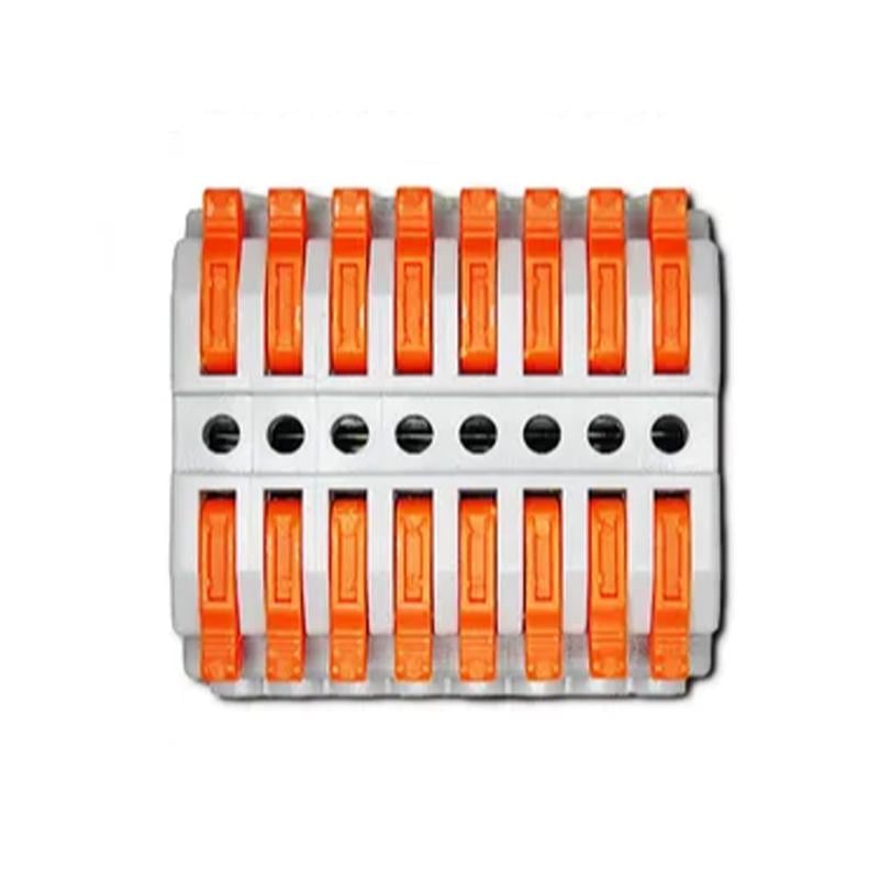 Клемма проходная Tactix 0,08-4 мм2 32А 8х1-8х1 одинарная 41,5х43,6х14,7 мм Оранжевый (CT223-8)