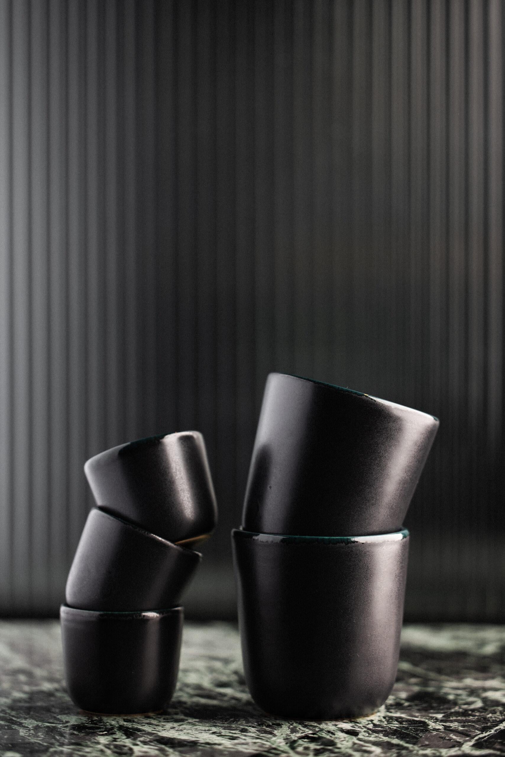 Чашка дизайнерская Barta Coffee Cup 70 мл Черный/Изумрудный (2799)