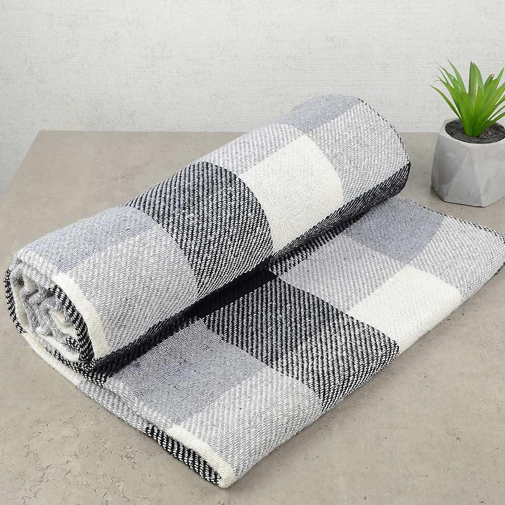 Плед-покрывало полушерстяной 140х200 см Серый