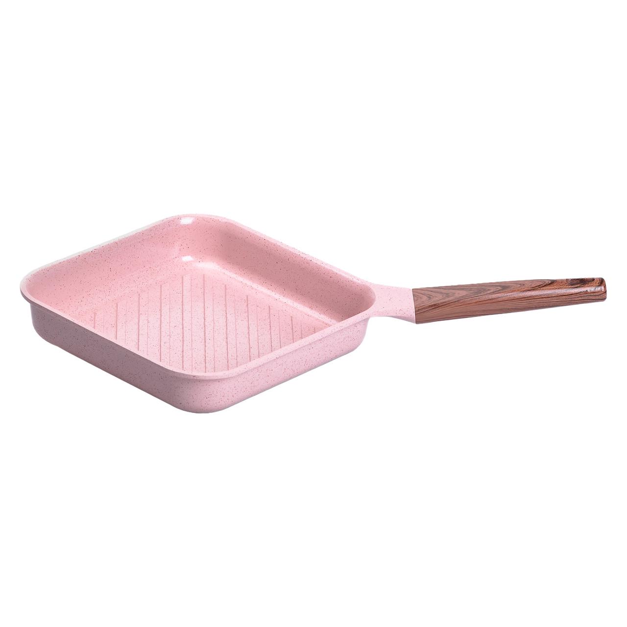 Сковорода-гриль MGC алюмінієва квадратна 2,5 л з антипригарним покриттям 24 см Pink - фото 5