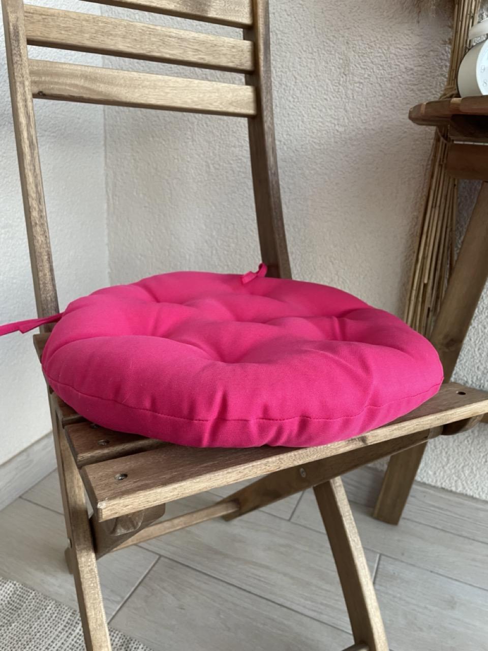 Подушка на стул с завязками круглая Color 40х40х5 см Розовый - фото 8