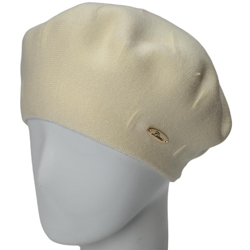 Берет двойной женский из вискозы Lirus Дейзи one size Молочный