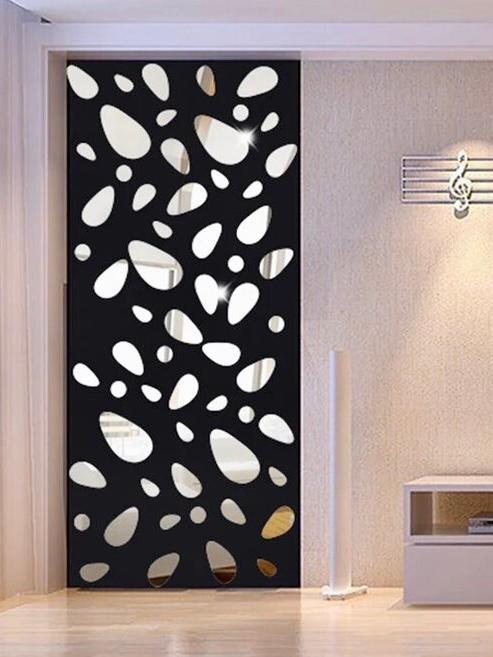 Наклейка интерьерная зеркальная Камешки на стену 21 шт. Серебряный (21994088)