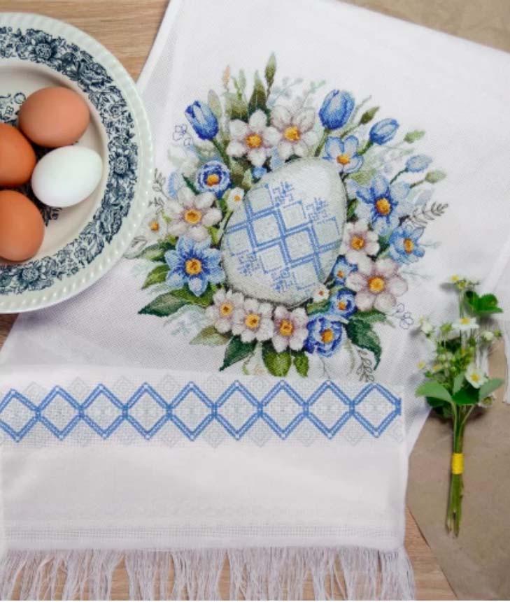 Набор для вышивания крестиком Абрис Арт Полотенце Пасхальное настроение (AHE-002)