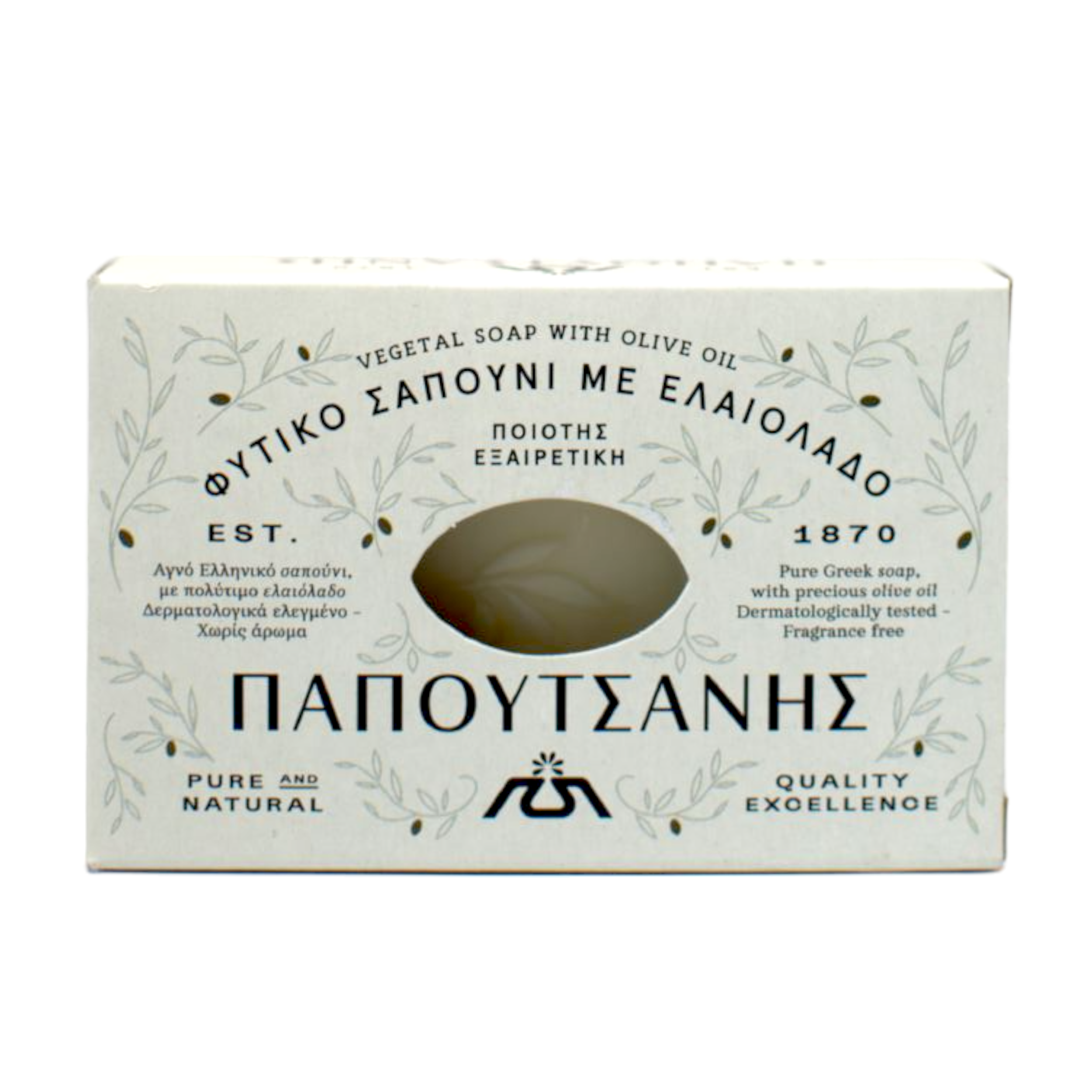 Мыло твердое натуральное дегтярное Papoutsanis Olive Oil 125 г White (НФ-00006264) Мыло твердое натуральное дегтярное Papoutsanis Olive Oil 125 г White (НФ-00006264)
