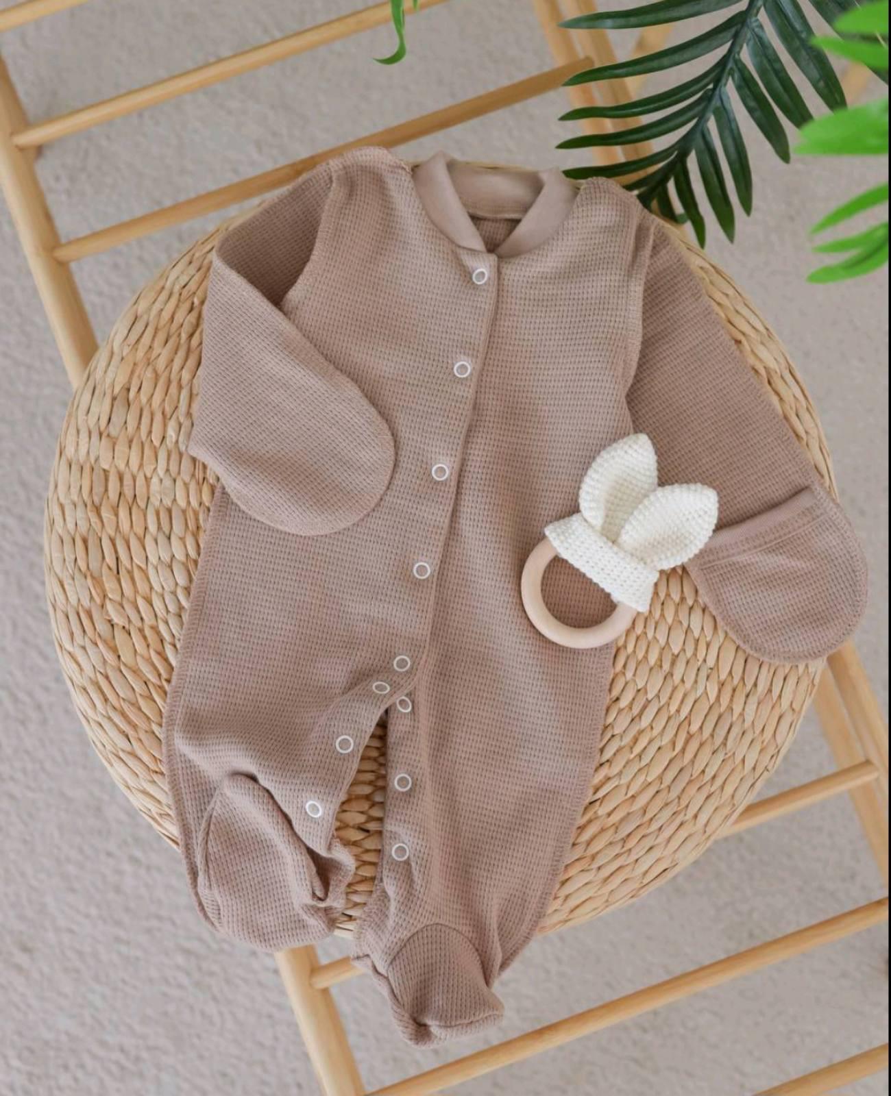 Пижама RoyalBaby Вафелька капучино р. 56 Белый (143862-19283)