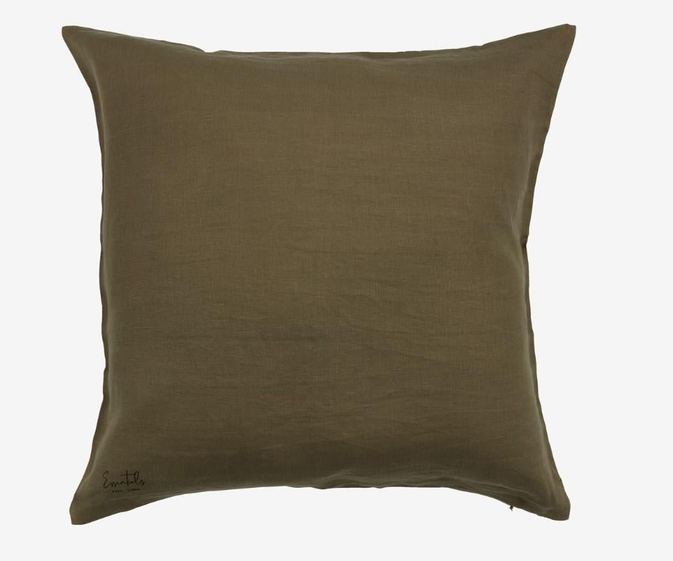 Чохол на подушку лляний 50x50 см Коричневий