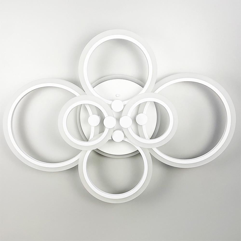 Люстра светодиодная Senta на 6 колец Белый (A 2374/6 RGB WT)