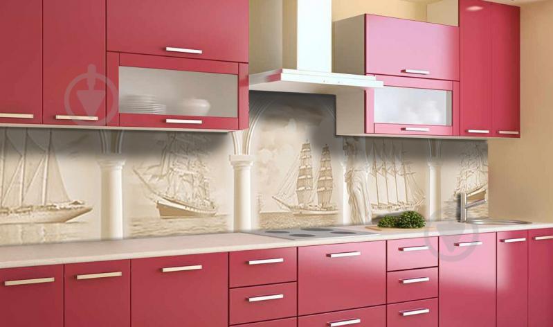 Наклейка виниловая кухонный фартук  Zatarga  "Винтажные Корабли"  600х2500 мм