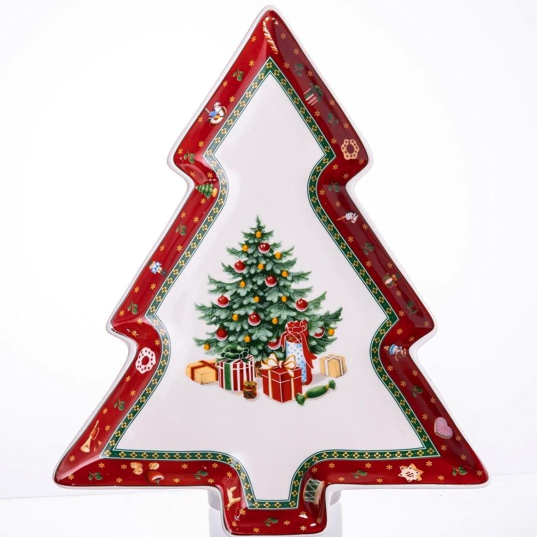 Блюдо для закусок Christmas фарфоровое фигурное 29х24х2 см (HP-SDHK-17)