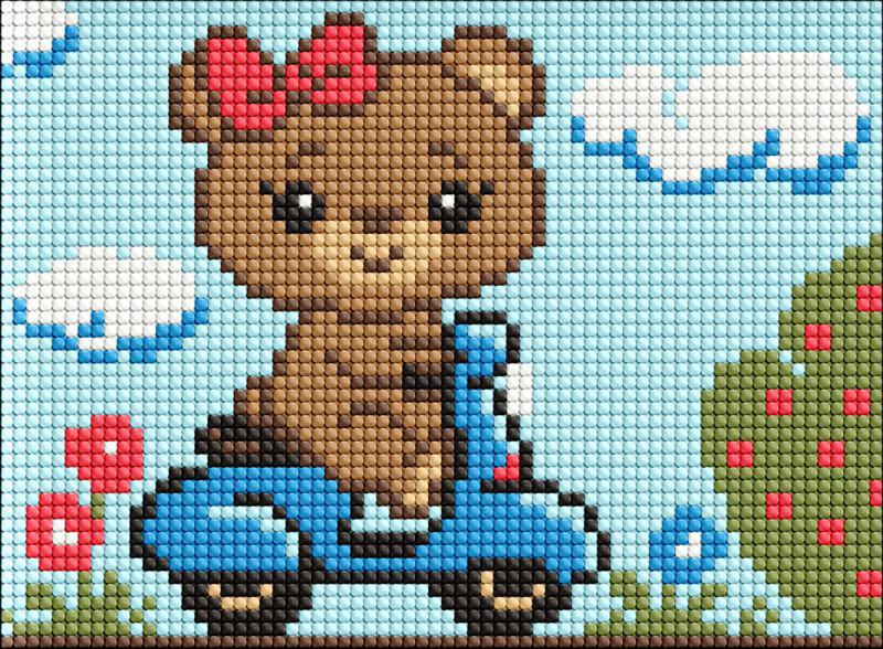 Алмазная мозаика без подрамника Ideyka Милый медвежонок 15х20 см (Id-AMM1079)