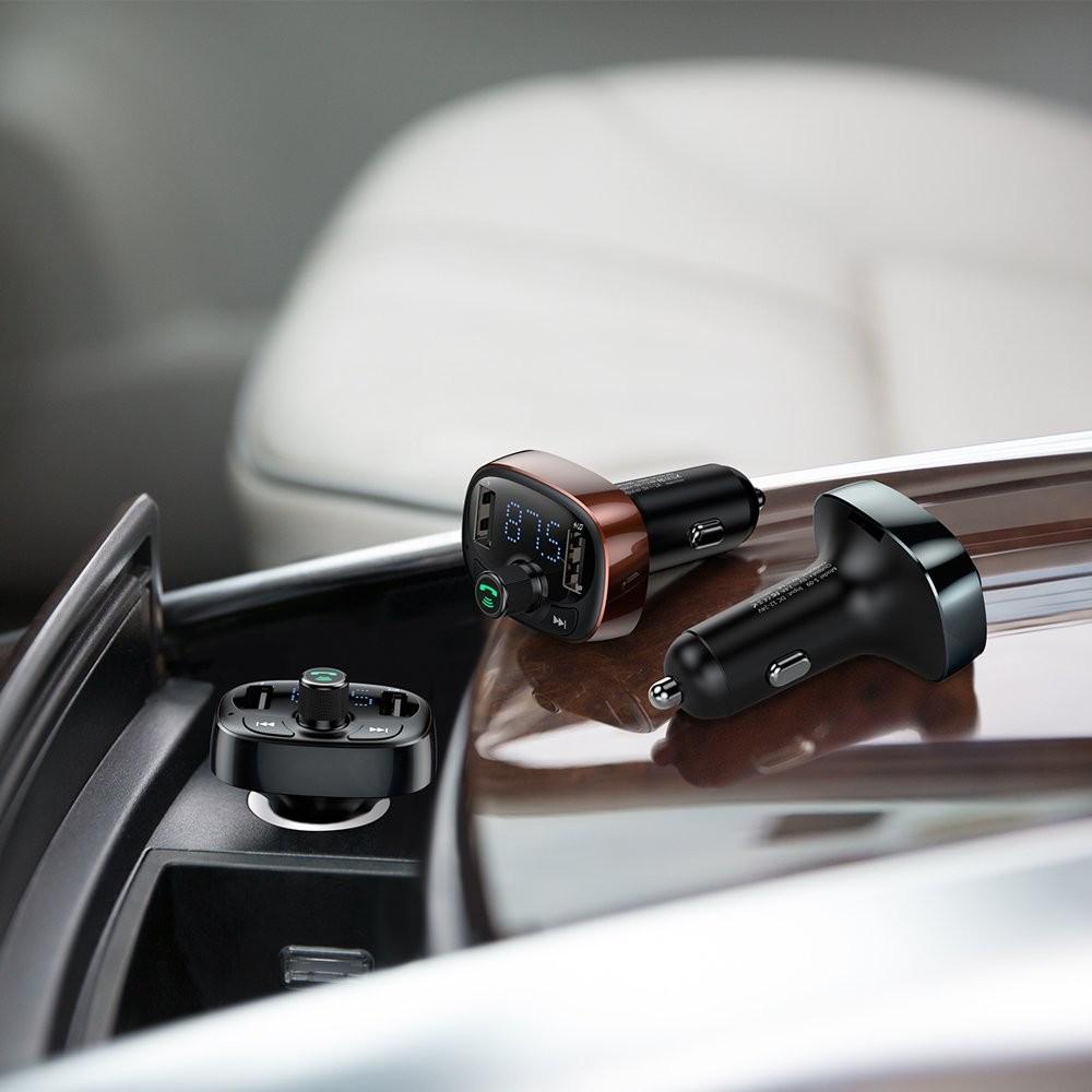 Трансмиттер FM BASEUS T-Typed MP3 Car Charger S-09A Black (CCALL-TM01) - фото 7