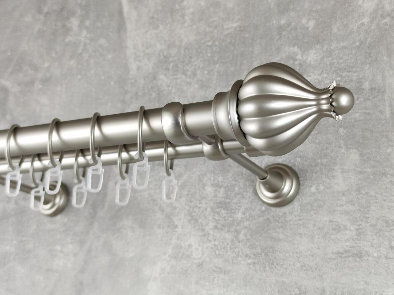 Карниз MStyle металлический для штор двухрядный Таджа 25/19 мм гладкий 160 см Сатин (5011322)