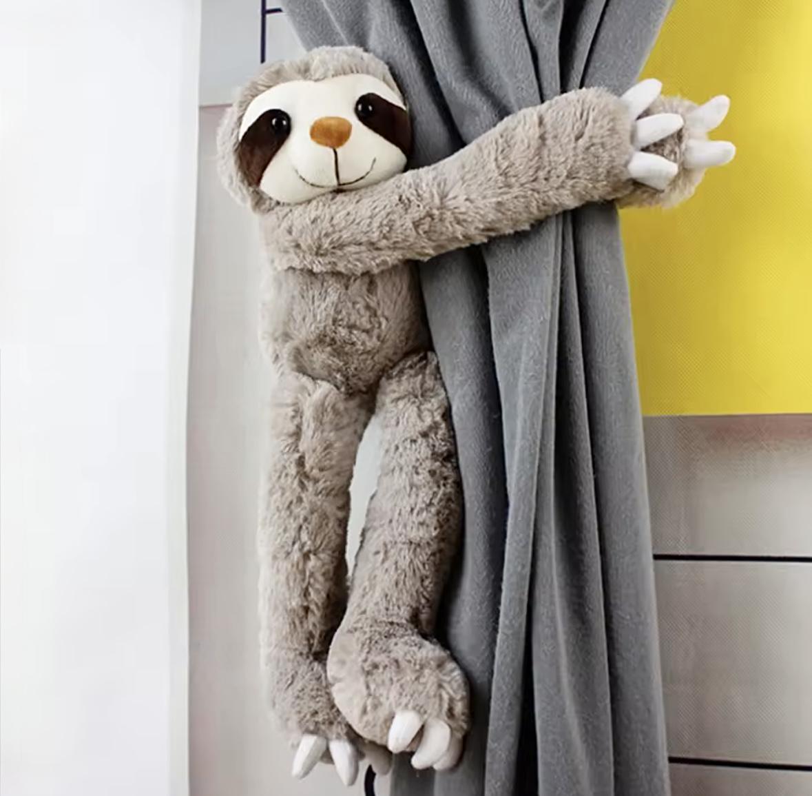 Іграшка дитяча м'яка плюшевий Wuke Лінивець тримач для штор Сірий