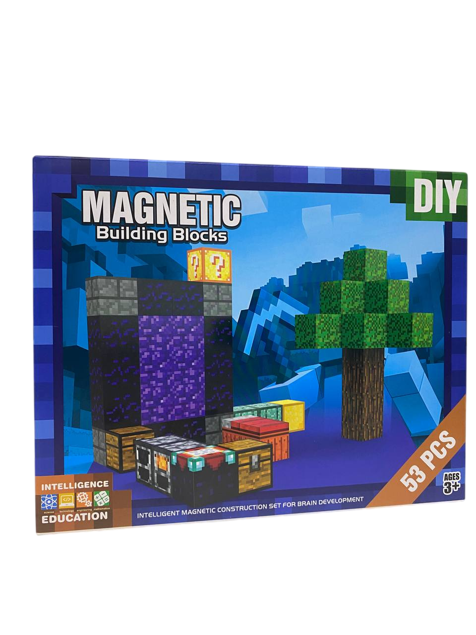 Конструктор магнитный игровой детский Fun Game M-53 Майнкрафт на 53 детали (2502340866)