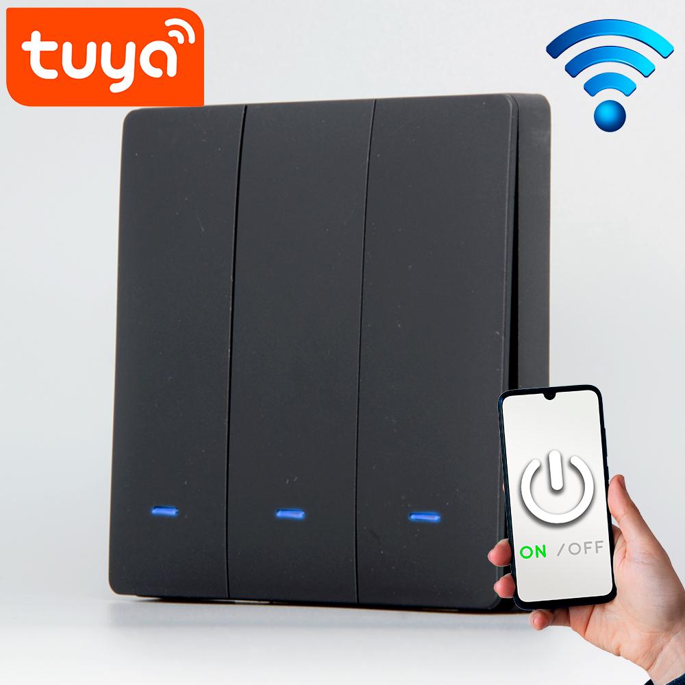 Выключатель Tuya Zigbee 3 клавиши без нуля Черный - фото 10