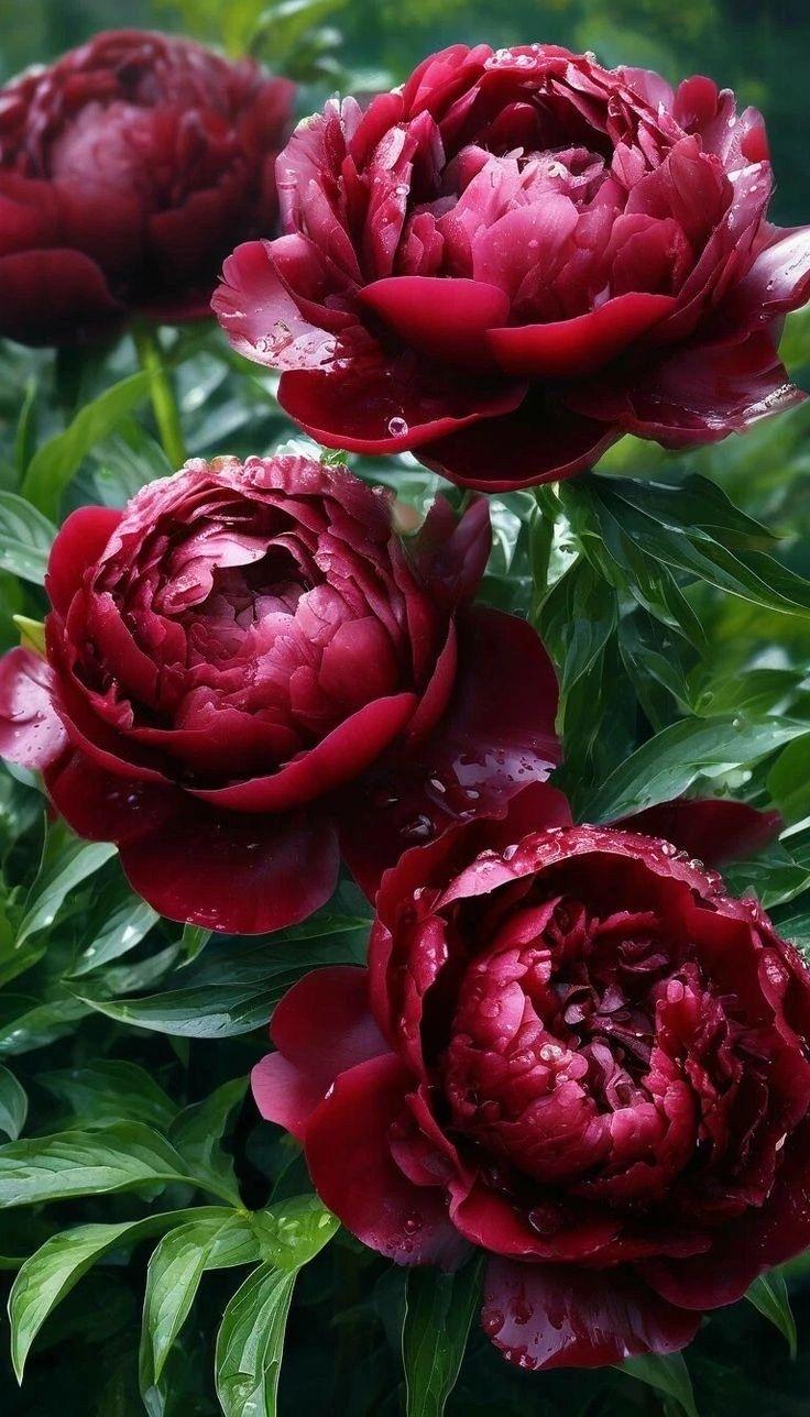 Алмазная мозаика Алмазы Пионы RED Charm квадратные алмазы без подрамника 40х65 см (Евг--003)