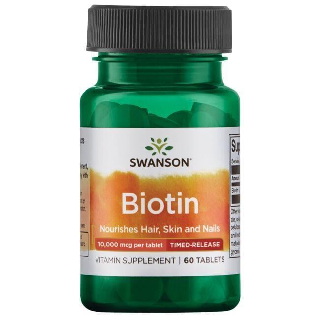 Биотин Swanson Biotin Timed Release 10000 mcg 60 Tabs