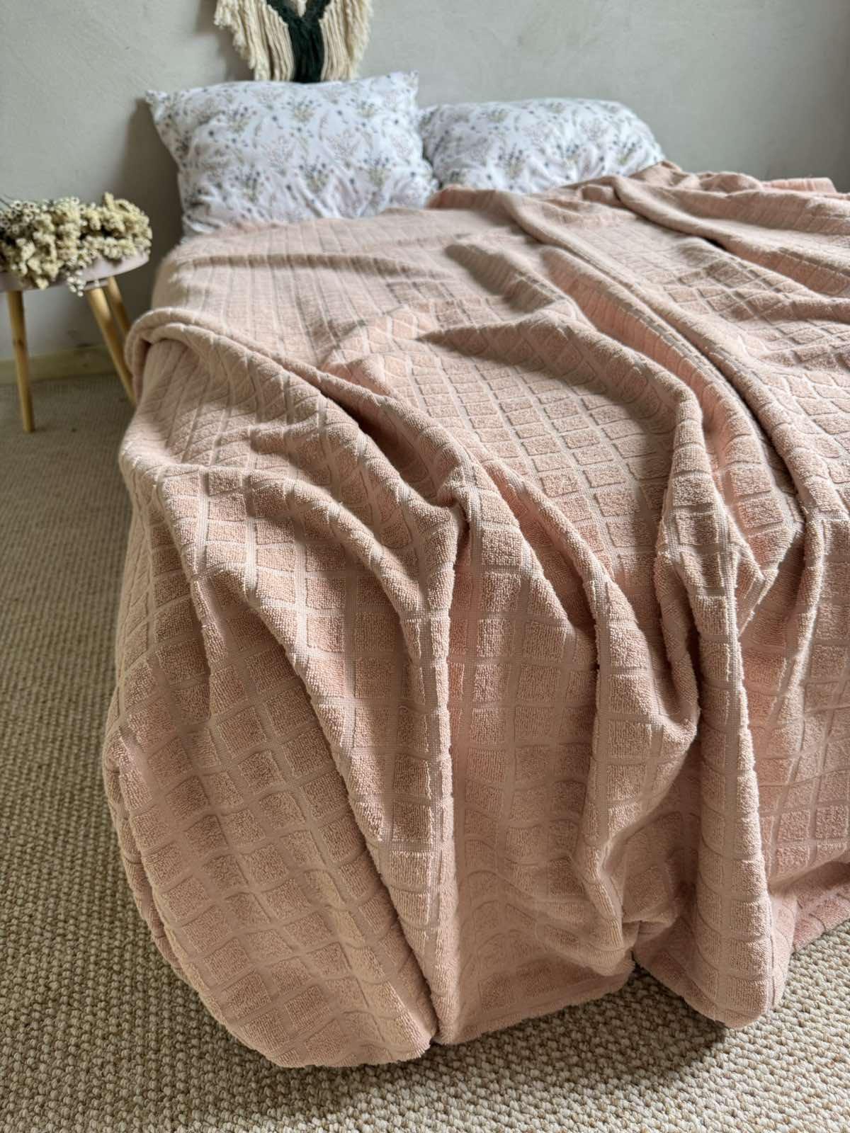 Простирадло-покривало літнє махрове PALERMO 210х240 см Пудровий (18094251)