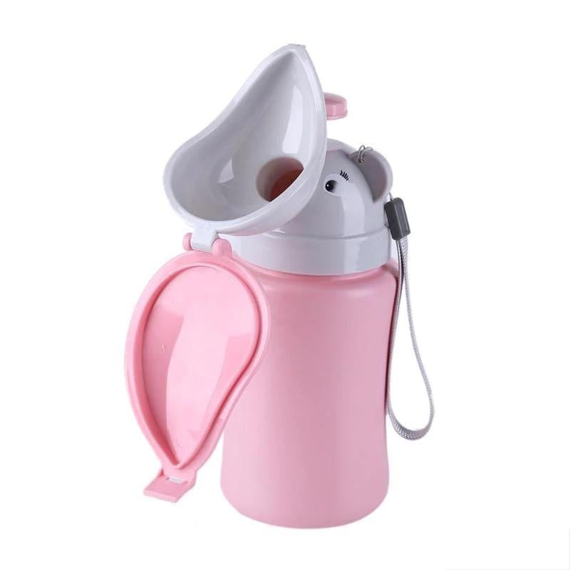 Портативный детский писсуар SUNROZ Travel Urinal Potty дорожный туалет для девочки розово-серый (SUN5003)
