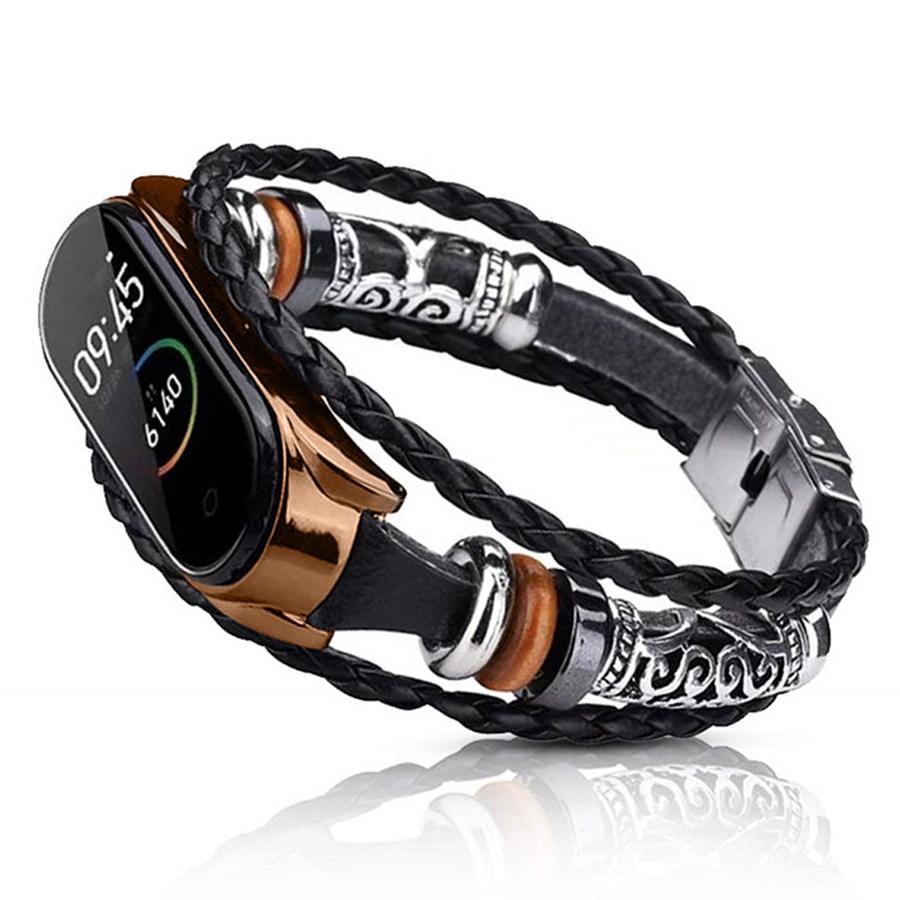 Ремінець Jewellery Band BeCover для Xiaomi Mi Smart Band 5/Xiaomi Mi Smart Band 6 Black/Pink Gold (705911)