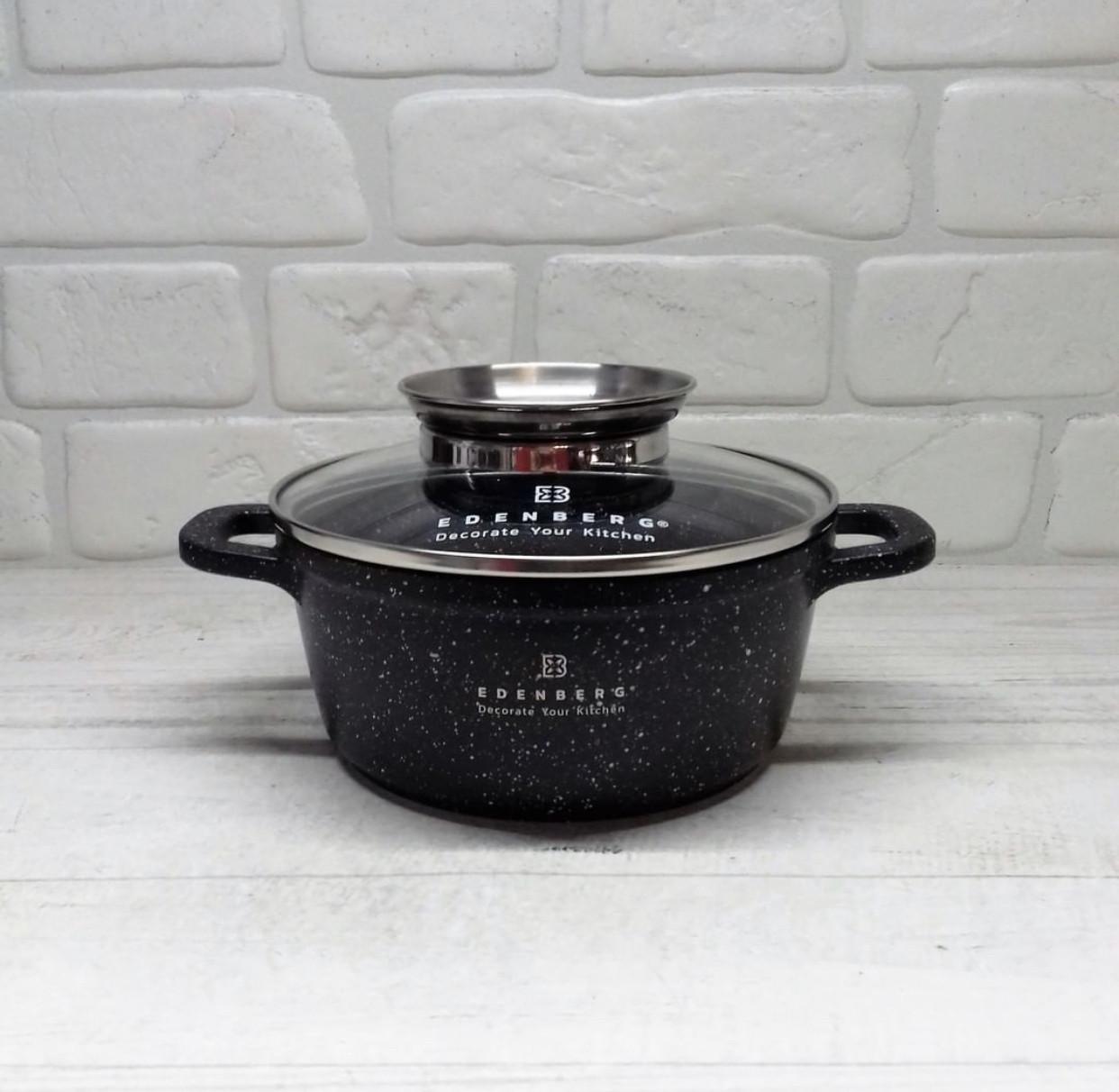 Набір каструль із мармуровим антипригарним покриттям Edenberg EB-3990 12 пр. - фото 4 Набір каструль із мармуровим антипригарним покриттям Edenberg EB-3990 12 пр. - фото 4