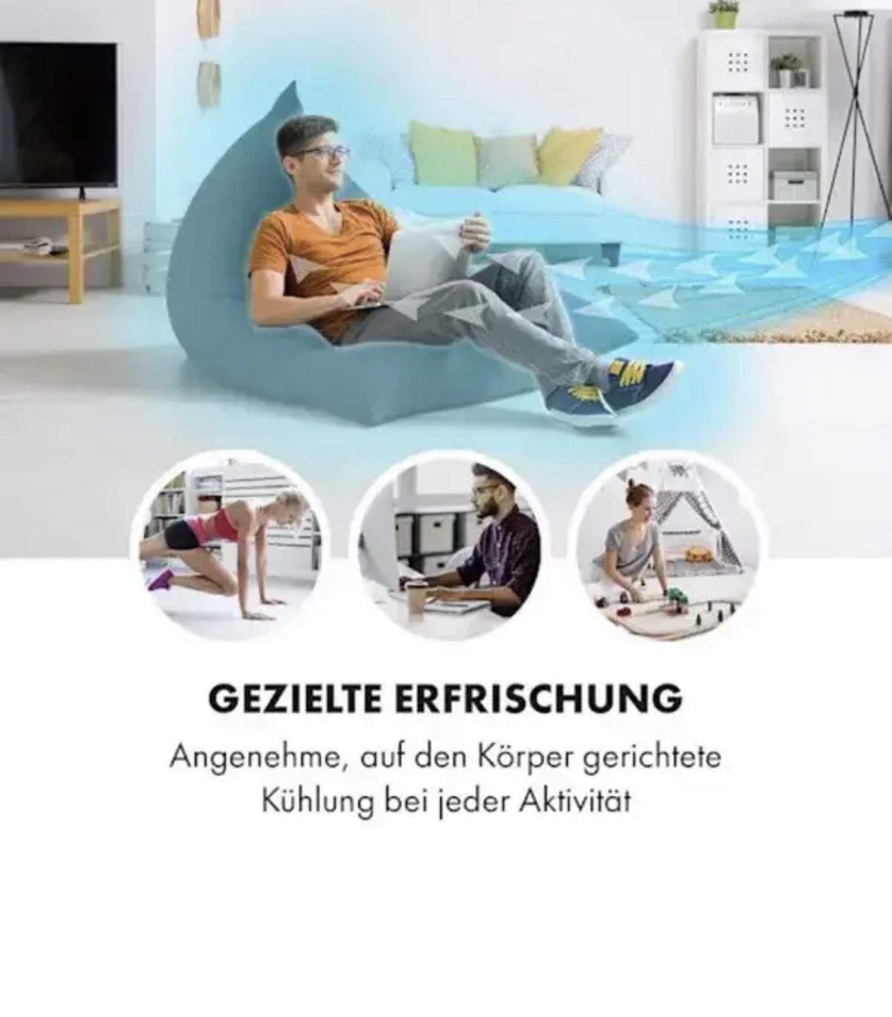 Вентилятор-охладитель KLARSTEIN Whirlwind 3в1 1600 м3/ч 90 Вт (10031487) - фото 2 Вентилятор-охладитель KLARSTEIN Whirlwind 3в1 1600 м3/ч 90 Вт (10031487) - фото 2