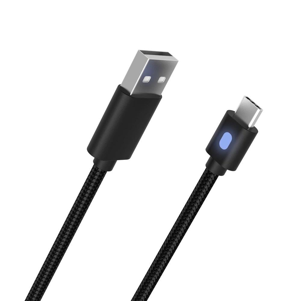 Зарядний кабель Dobe 3 м USB/USB Type-C для геймпада DualSense Sony PlayStation PS5/PS5 Digital Edition/Microsoft Xbox Series S,X/Nintendo Switch з LED підсвічуванням статусу зарядки (9372069) - фото 1