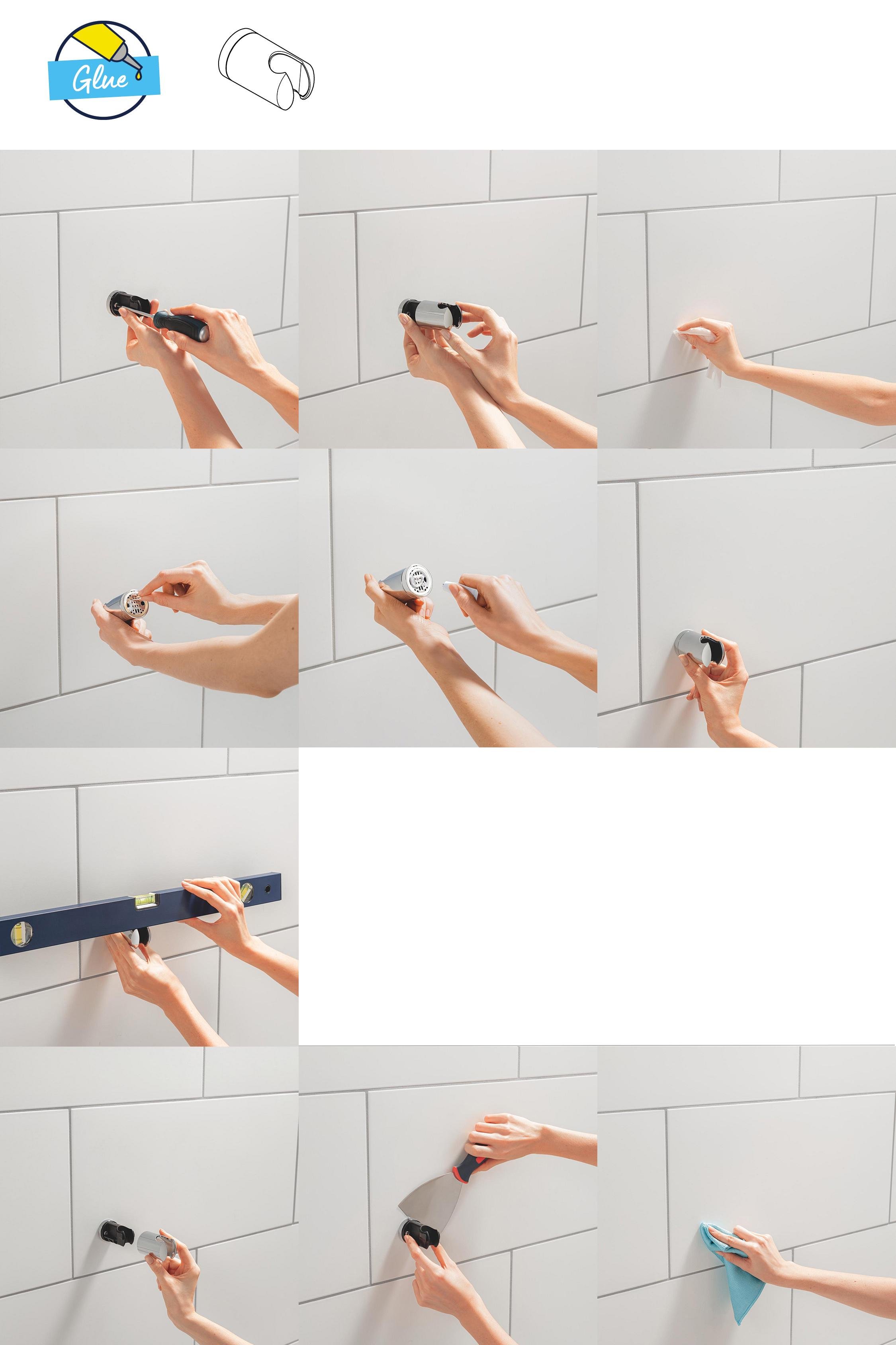 Держатель для ручного душа Grohe QuickFix Vitalio Universal 279582430 Черный (195900) - фото 6