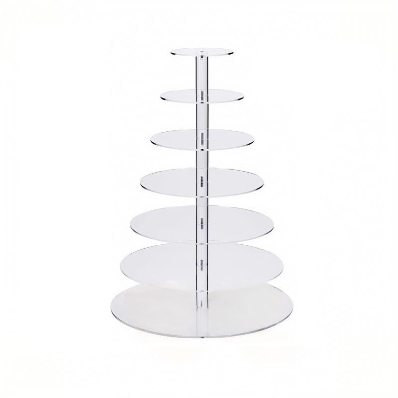 Вітрина-гірка для торта кругла 7 ярусів з акрилу Прозорий (PTK-7p) Вітрина-гірка для торта кругла 7 ярусів з акрилу Прозорий (PTK-7p)