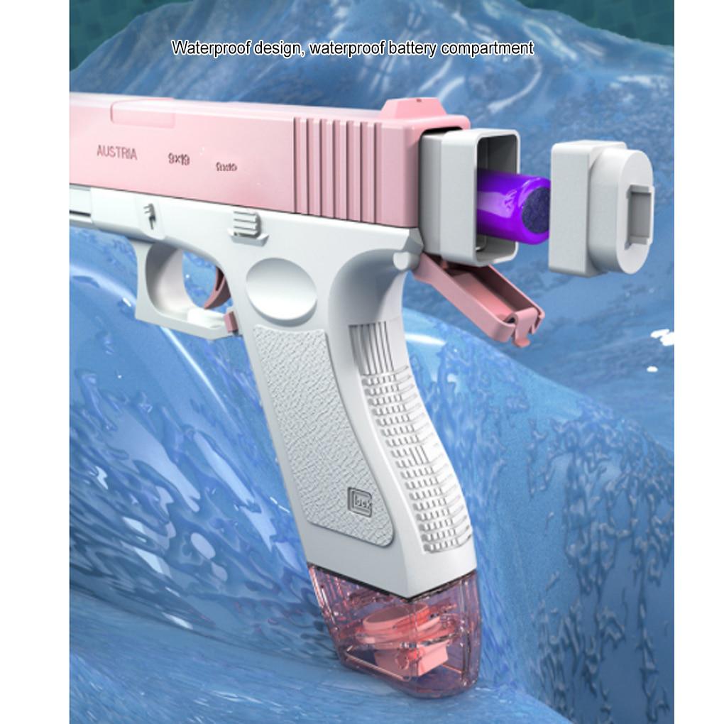 Водяний пістолет Glock електричний USB + великий магазин Pink - фото 4