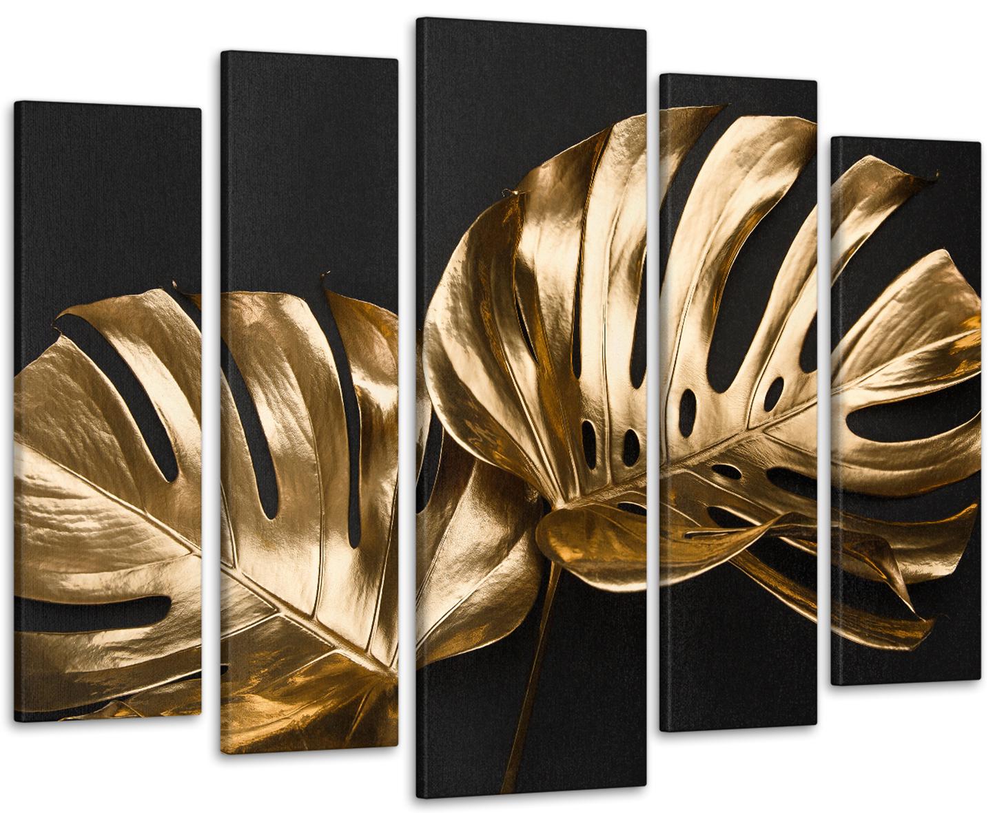 Картина модульна Абстракція Монстера 105х150 см (Art-442_5)