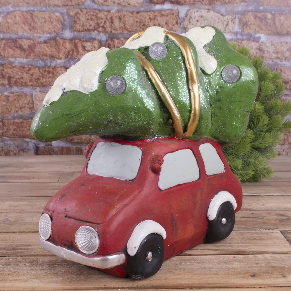 Статуэтка машинка с елочкой Led Красный (1239)