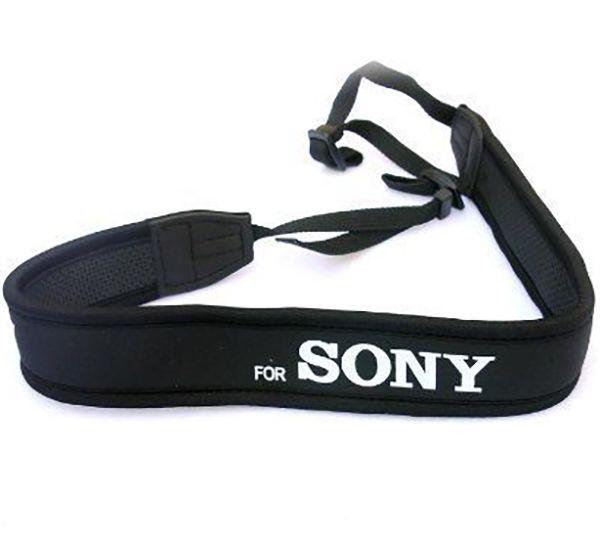 Ремень плечевой шейный для фотоаппаратов Sony неопрен Черный