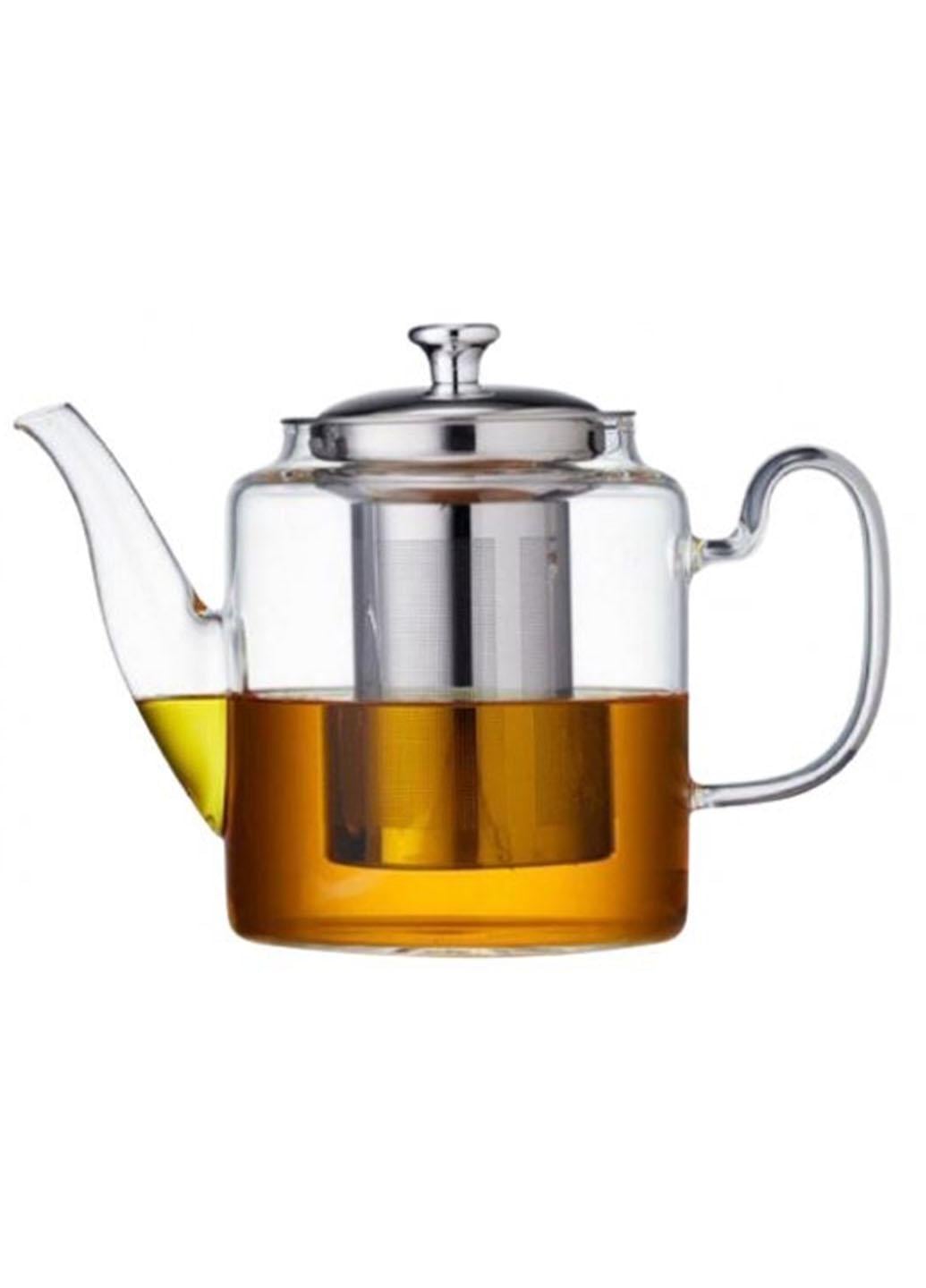 Заварник стеклянный с металлическим ситом Edenberg из нержавеющей стали 650 мл Прозрачный (19036)