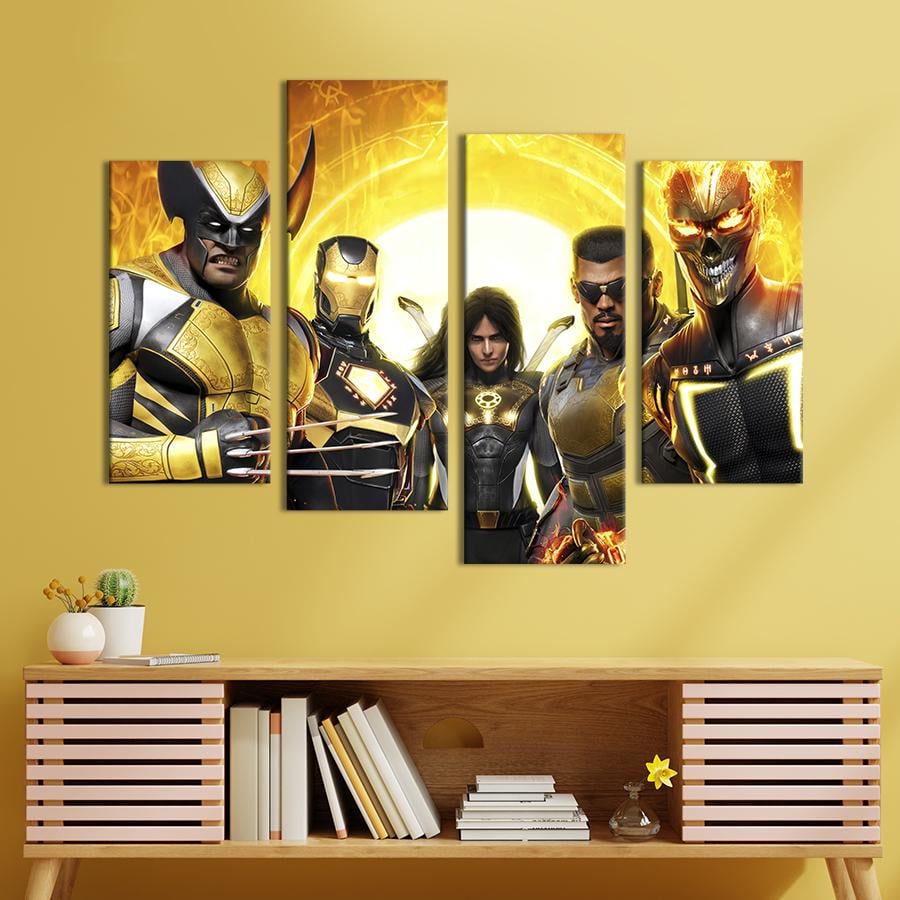 Картина модульна з 4 частин Сини Опівночі - герої Marvel XL 149x106 см (728-42)