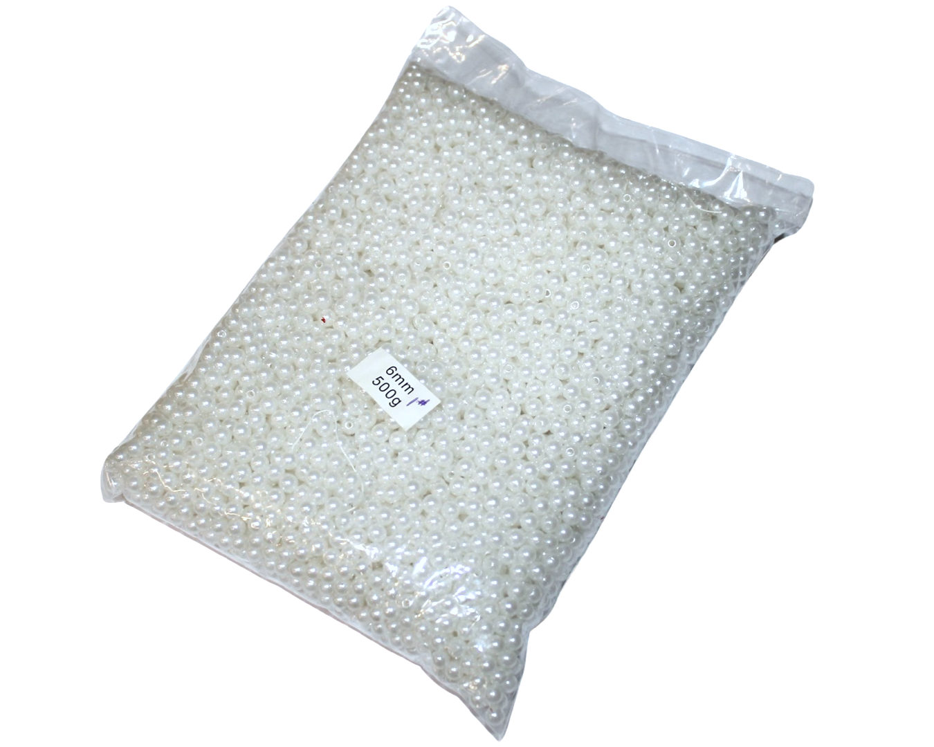 Бусины пластмассовые 500 г 6 мм Белый