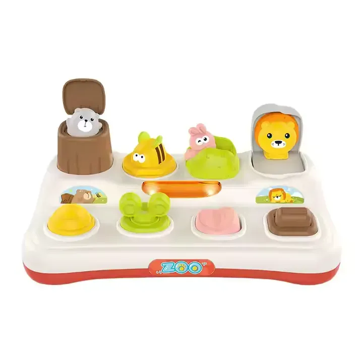 Игрушка для малышей POP-UP Animals для развития реакции из пластика на 25 см Разноцветный (150-98-HE8087)