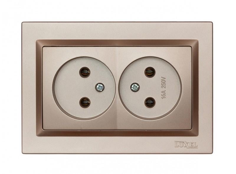 Розетка Luxel Jazz 2-на б/з 9207 Терракот (00000038522)