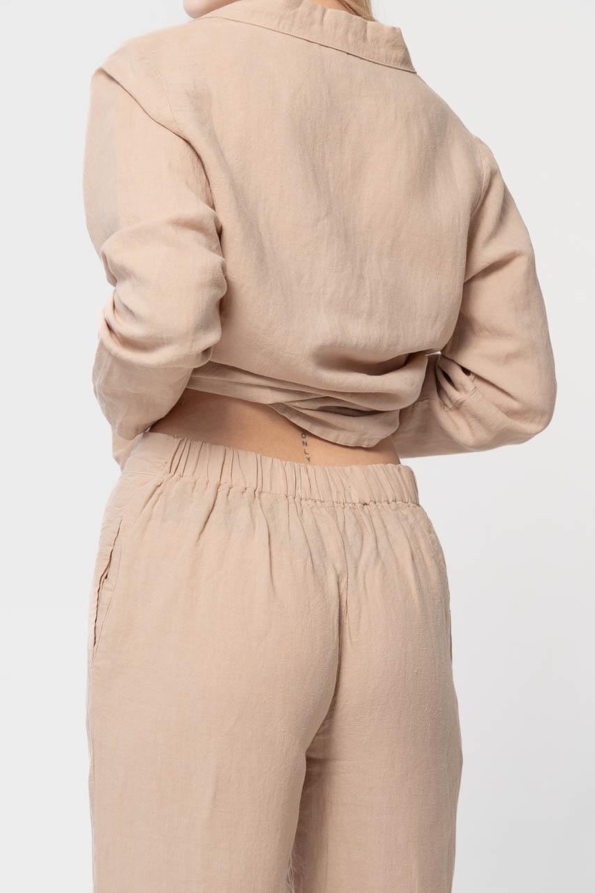 Штаны женские домашние Lotus Home Bruma из льна XL Бежевый (26843120) - фото 5