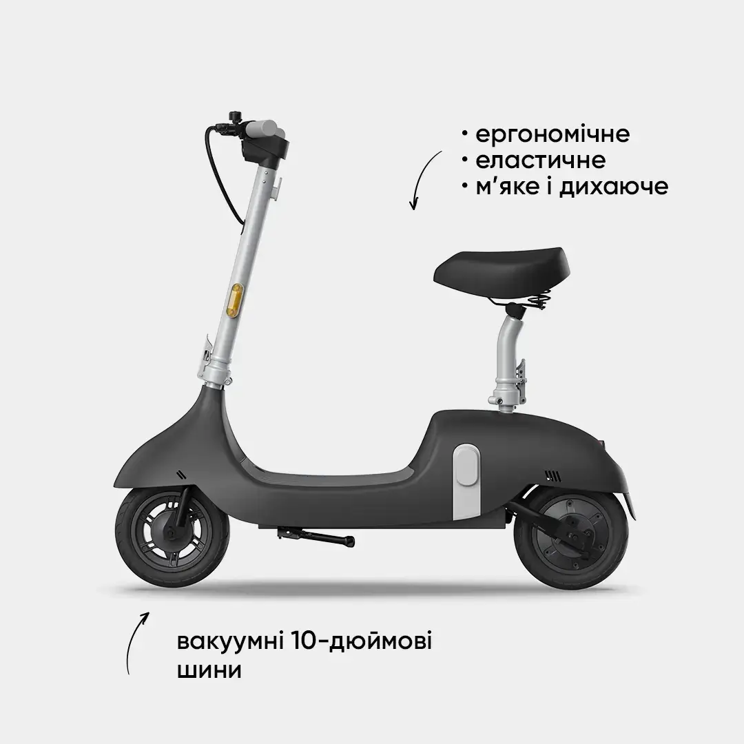 Электросамокат с сидением OKAI Ceetle PRO EA10C 10" 350 900 W 25Km/h 10,4Ah 55km 20% NFC App 29k Black - фото 5 Электросамокат с сидением OKAI Ceetle PRO EA10C 10" 350 900 W 25Km/h 10,4Ah 55km 20% NFC App 29k Black - фото 5