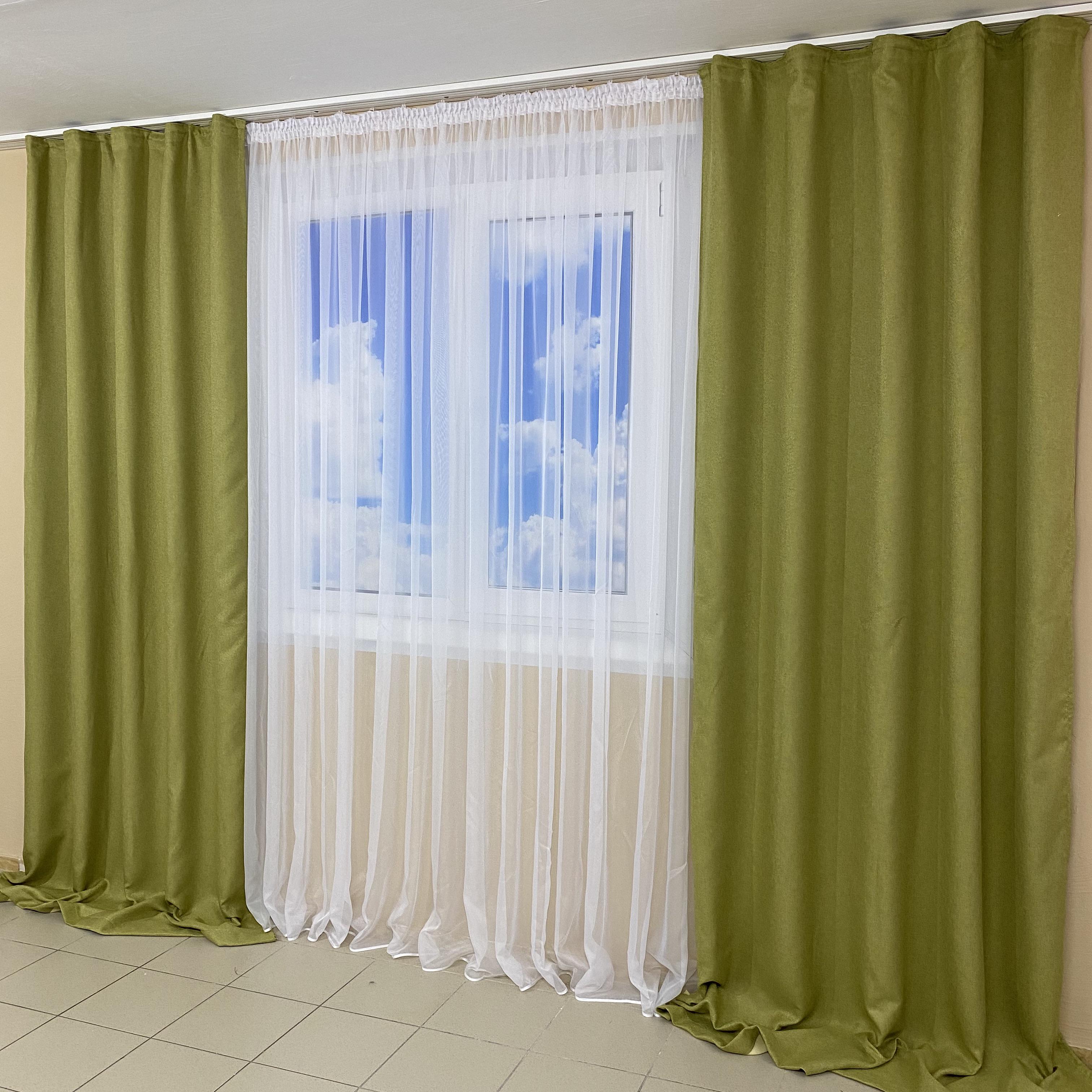 Шторы блэкаут Рогожка TG Home М5 2х1,50х2,70 м Салатовый (М5-15-1,5м) - фото 3