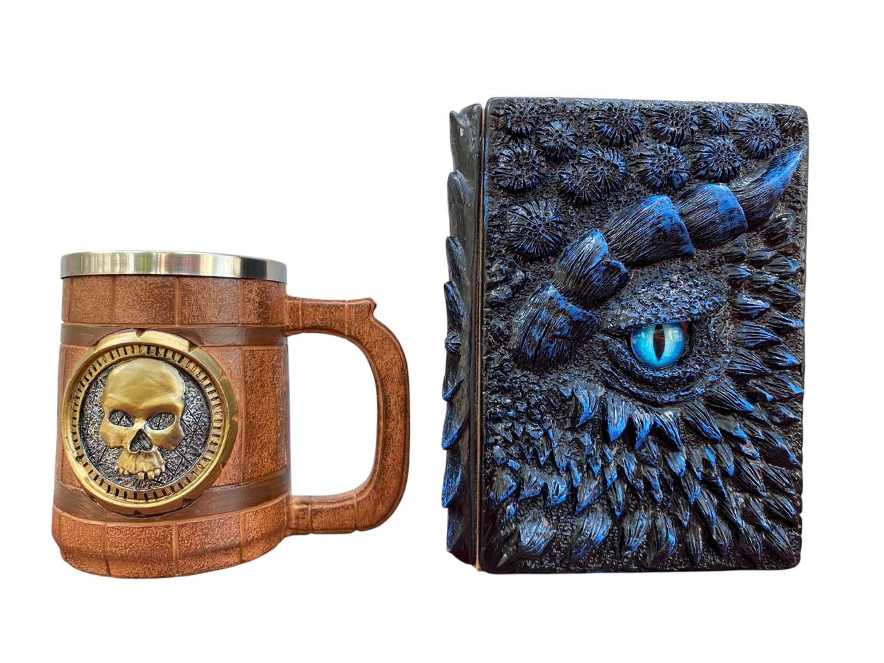 Подарочный набор Кружка 3D Череп Gold Rose/Блокнот 3D Книга Теней и Глубин (2746586391)