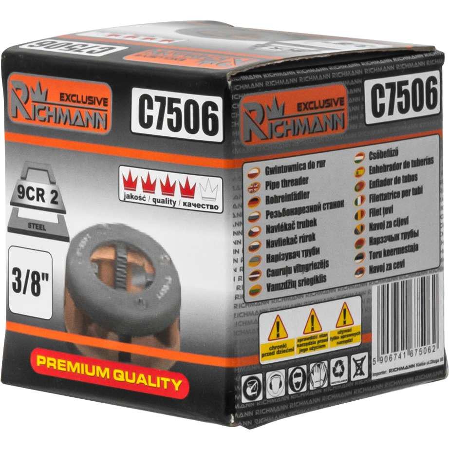 Плашка-клуп для нарезания резьбы на трубах Richmann C7506 3/8" 9,5 мм - фото 2 Плашка-клуп для нарезания резьбы на трубах Richmann C7506 3/8" 9,5 мм - фото 2