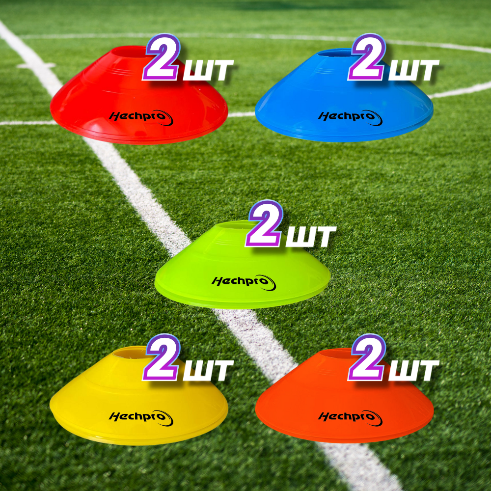 Фишки футбольные разметные тренировочные Hechpro 10 шт. Разноцветный (1322) - фото 7 Фишки футбольные разметные тренировочные Hechpro 10 шт. Разноцветный (1322) - фото 7