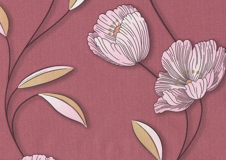 Обои тисненные Эксклюзив Люкс на бумажной основе 0,53х10,05 м Бордо (031-10)