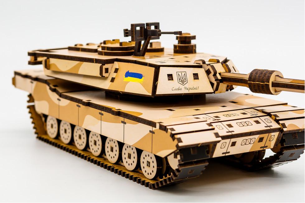 Пазл із дерева механічний PuzzleOK 3D Танк Абрамс 187 деталей - фото 6 Пазл із дерева механічний PuzzleOK 3D Танк Абрамс 187 деталей - фото 6