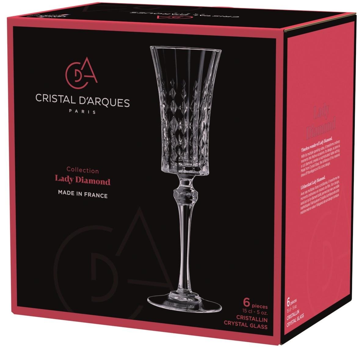 Набор бокалов для шампанского CD'A Lady Diamond 150 мл x 6 шт. (L9742) - фото 2